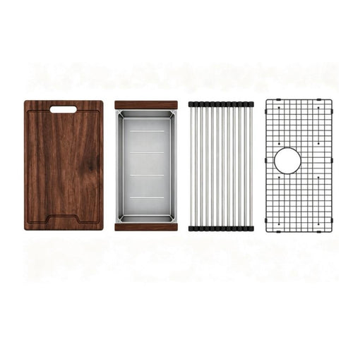 Évier de cuisine workstation 32 po / 32-inch                     Workstation Kitchen Sink – U3218-WS. Évier de cuisine à cuve simple de 32 po, fabriqué en acier inoxydable 304 durable. Sa cuve profonde et son rebord intégré offrent un espace de travail k