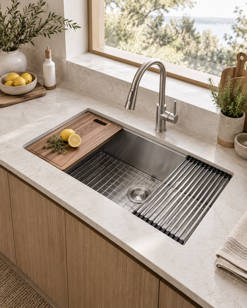 NORR kitchen sink lifestyle installation