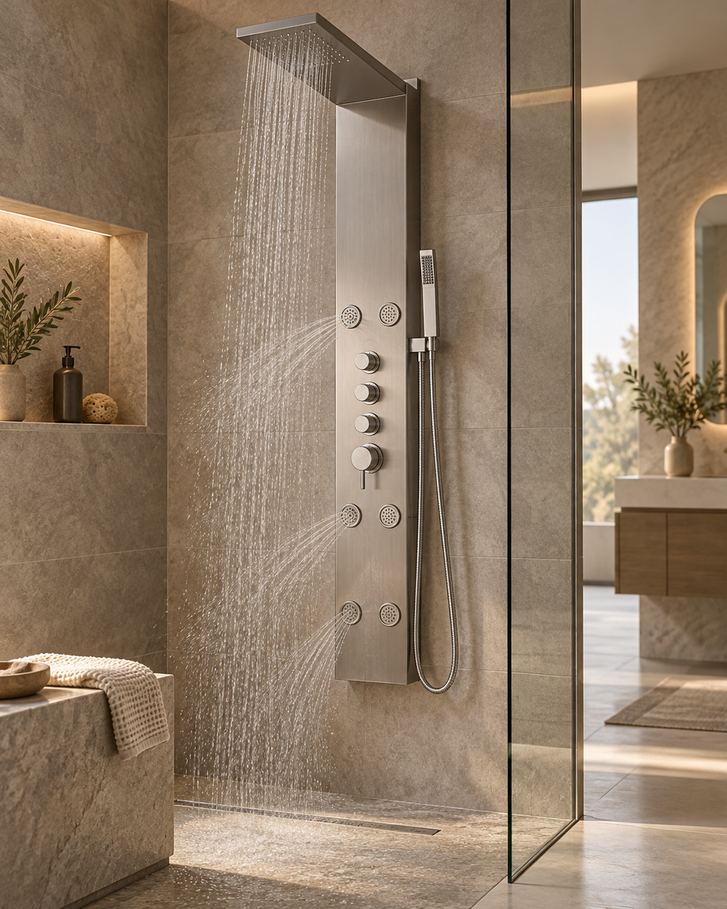 NORR shower panel lifestyle installation